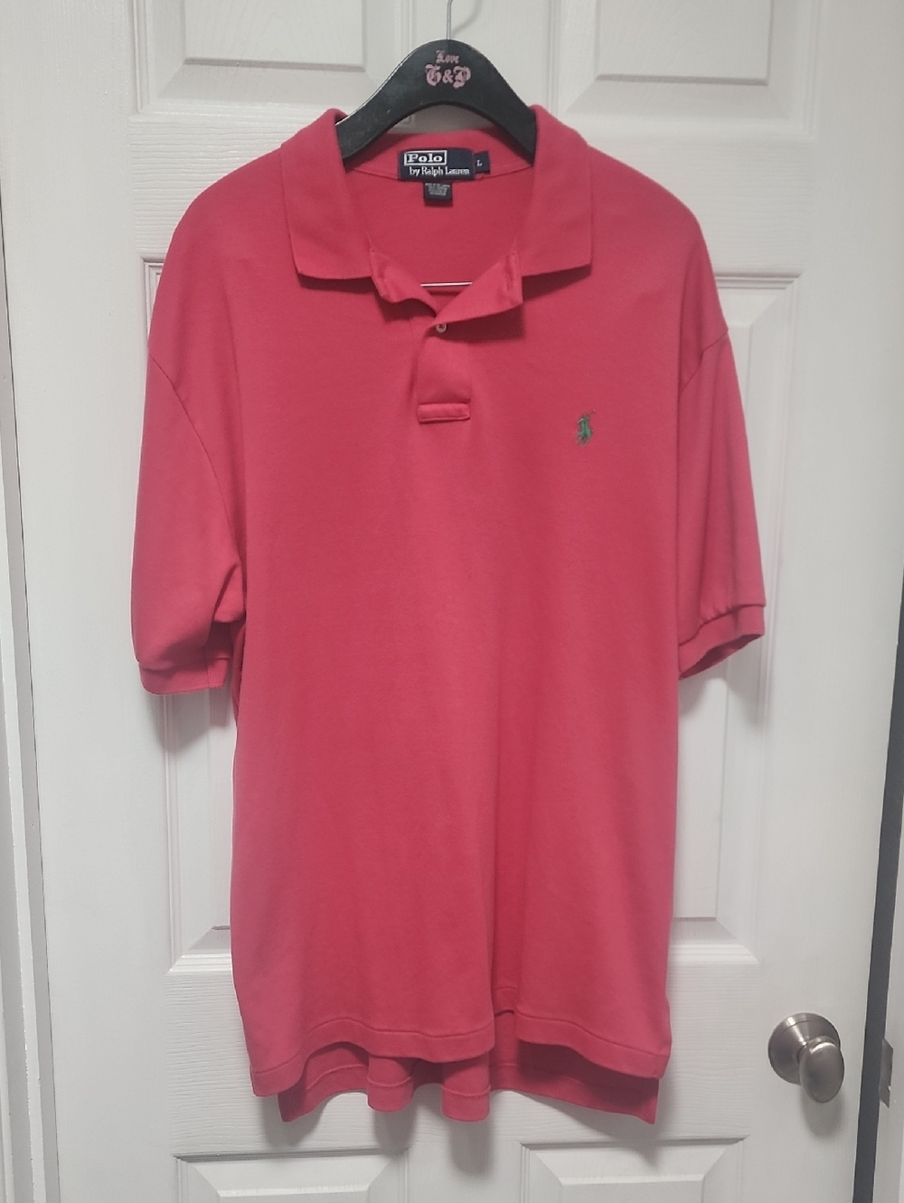 Polo by Ralph Lauren Light Red Polo with Green Pony Large